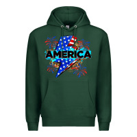 Sports Green America with lightning bolt Premium Hoodie - Zillion Design Studio