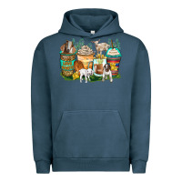 Pigment Midnight Navy goats coffee cups Urban Hoodie - Zillion Design Studio