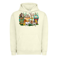 Pigment Pistachio goats coffee cups Urban Hoodie - Zillion Design Studio