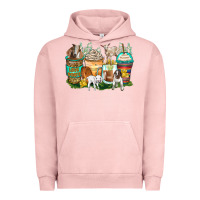Pigment Salmon goats coffee cups Urban Hoodie - Zillion Design Studio