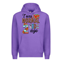 Purple i was normal two kids ago Premium Hoodie - texasbilliewilder