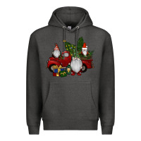 Charcoal Heather christmas gnomes with truck Premium Hoodie - RanaPortraitStore
