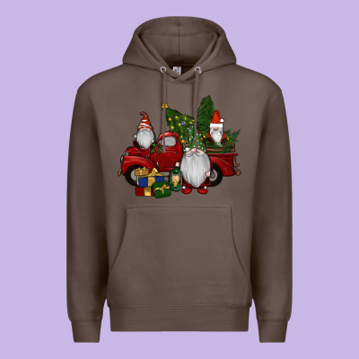 Christmas Gnomes With Truck Premium Hoodie Designed By Ranaportraitstore