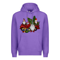 Purple christmas gnomes with truck Premium Hoodie - RanaPortraitStore