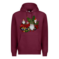 Burgundy christmas gnomes with truck Premium Hoodie - RanaPortraitStore
