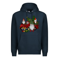 Navy christmas gnomes with truck Premium Hoodie - RanaPortraitStore