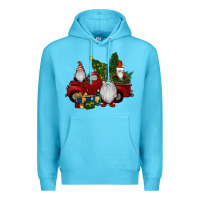 Ocean Blue christmas gnomes with truck Premium Hoodie - RanaPortraitStore
