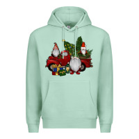 Seafoam christmas gnomes with truck Premium Hoodie - RanaPortraitStore