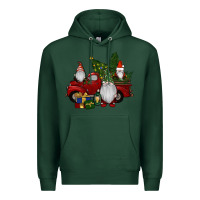 Sports Green christmas gnomes with truck Premium Hoodie - RanaPortraitStore