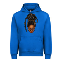 Cobalt afro woman faux jumbo locs Urban Hoodie - texasbilliewilder