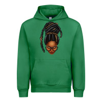 Emerald afro woman faux jumbo locs Urban Hoodie - texasbilliewilder