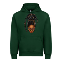 Forest Green afro woman faux jumbo locs Urban Hoodie - texasbilliewilder