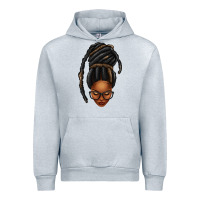 Heather Grey afro woman faux jumbo locs Urban Hoodie - texasbilliewilder