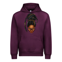 Mauve Wine afro woman faux jumbo locs Urban Hoodie - texasbilliewilder