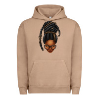 Pigment Burro afro woman faux jumbo locs Urban Hoodie - texasbilliewilder