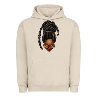 Pigment French Oak afro woman faux jumbo locs Urban Hoodie - texasbilliewilder