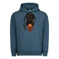 Pigment Midnight Navy afro woman faux jumbo locs Urban Hoodie - texasbilliewilder