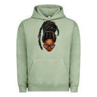 Pigment Oil Green afro woman faux jumbo locs Urban Hoodie - texasbilliewilder