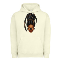 Pigment Pistachio afro woman faux jumbo locs Urban Hoodie - texasbilliewilder
