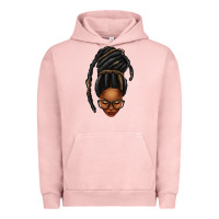 Pigment Salmon afro woman faux jumbo locs Urban Hoodie - texasbilliewilder
