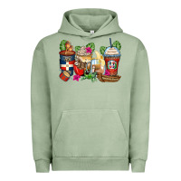 Pigment Oil Green dominican republic coffee cups Urban Hoodie - Zillion Design Studio