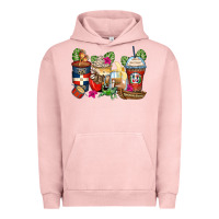 Pigment Salmon dominican republic coffee cups Urban Hoodie - Zillion Design Studio