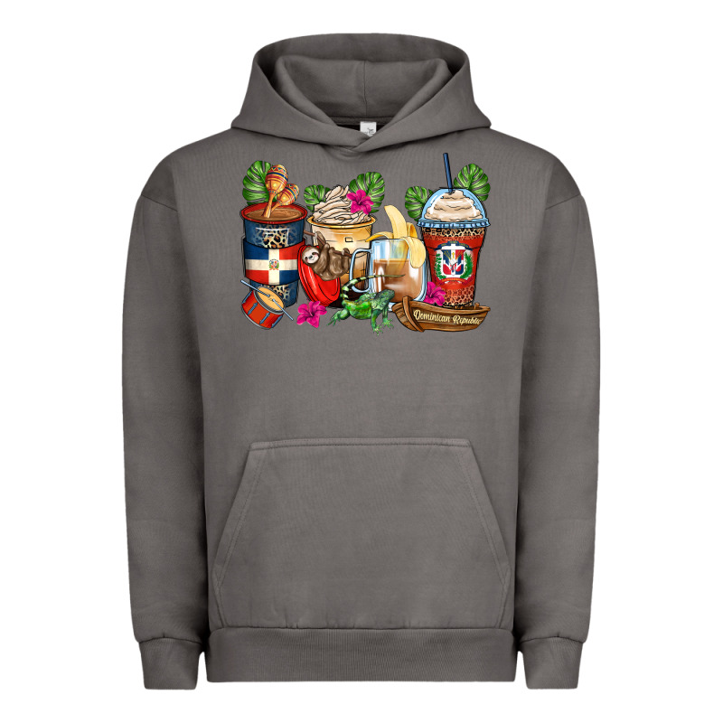 Dominican Republic Coffee Cups Urban Hoodie by Zillion Design Studio | Teevron