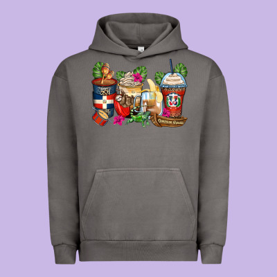 Dominican Republic Coffee Cups Urban Hoodie Designed By Zillion Design Studio