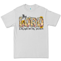 Dove Grey the lord is my light and my salvation Premium Tee - CowhideDigitalArt