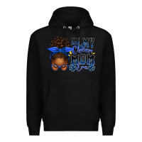 Black in my cheer mom era afro messy bun Premium Hoodie - texasbilliewilder