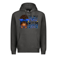 Charcoal Heather in my cheer mom era afro messy bun Premium Hoodie - texasbilliewilder