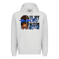 Dove Grey in my cheer mom era afro messy bun Premium Hoodie - texasbilliewilder