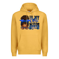 Mustard in my cheer mom era afro messy bun Premium Hoodie - texasbilliewilder