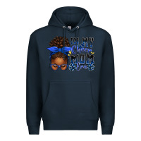 Navy in my cheer mom era afro messy bun Premium Hoodie - texasbilliewilder