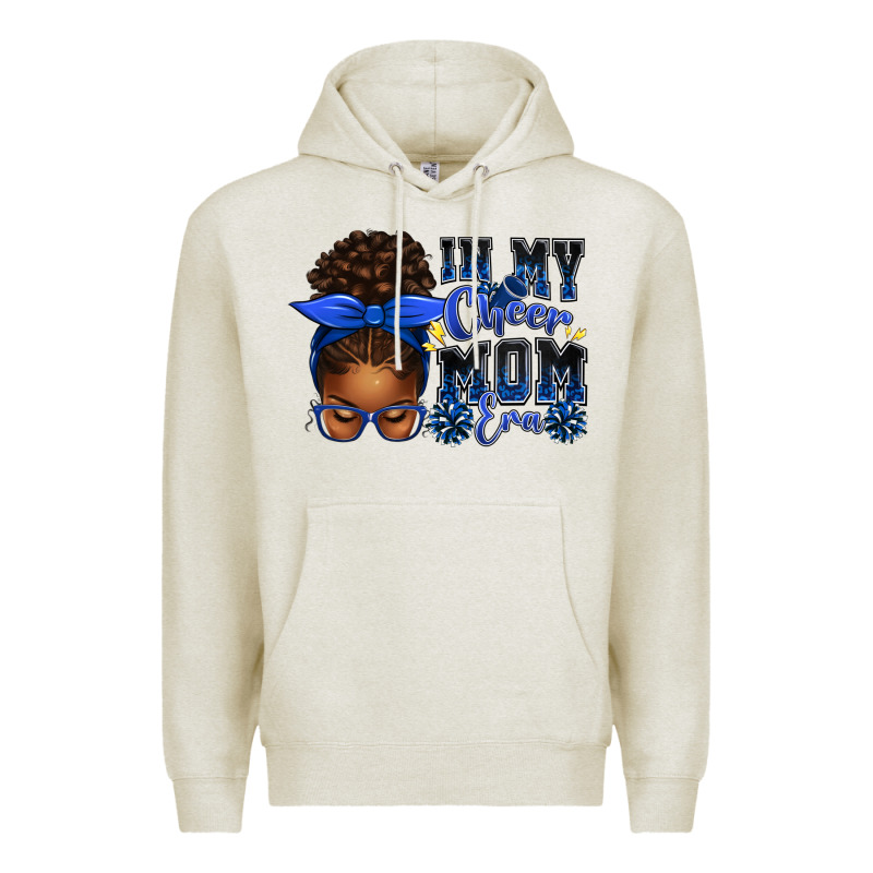 In My Cheer Mom Era Afro Messy Bun Premium Hoodie by texasbilliewilder | Teevron