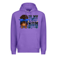Purple in my cheer mom era afro messy bun Premium Hoodie - texasbilliewilder