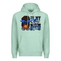 Seafoam in my cheer mom era afro messy bun Premium Hoodie - texasbilliewilder