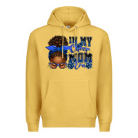 Antique Gold in my cheer mom era afro messy bun Premium Hoodie - texasbilliewilder