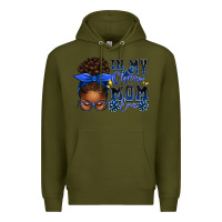 Army Green in my cheer mom era afro messy bun Premium Hoodie - texasbilliewilder