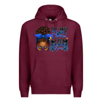 Burgundy in my cheer mom era afro messy bun Premium Hoodie - texasbilliewilder