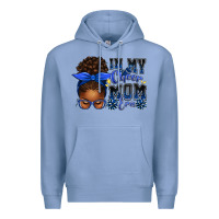 Colony Blue in my cheer mom era afro messy bun Premium Hoodie - texasbilliewilder