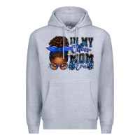 Heather Grey in my cheer mom era afro messy bun Premium Hoodie - texasbilliewilder
