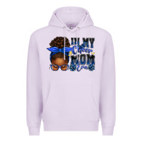 Lilac in my cheer mom era afro messy bun Premium Hoodie - texasbilliewilder