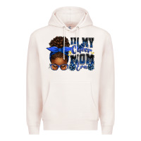 Pale Pink in my cheer mom era afro messy bun Premium Hoodie - texasbilliewilder