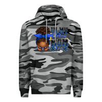 Slate Camo in my cheer mom era afro messy bun Premium Hoodie - texasbilliewilder