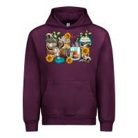 Mauve Wine bull skull coffee cups Urban Hoodie - Zillion Design Studio