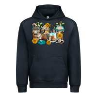Navy bull skull coffee cups Urban Hoodie - Zillion Design Studio
