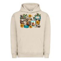 Pigment French Oak bull skull coffee cups Urban Hoodie - Zillion Design Studio