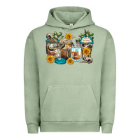 Pigment Oil Green bull skull coffee cups Urban Hoodie - Zillion Design Studio