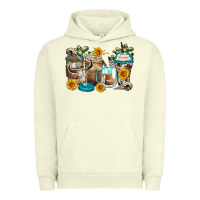 Pigment Pistachio bull skull coffee cups Urban Hoodie - Zillion Design Studio